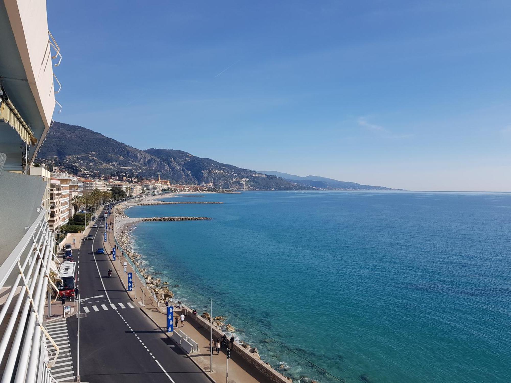 Menton Front Bord De Mer Cote D'Azur Florentina Sea View French Riviera Proche Monaco Montecarlo Superb Studio Exteriör bild