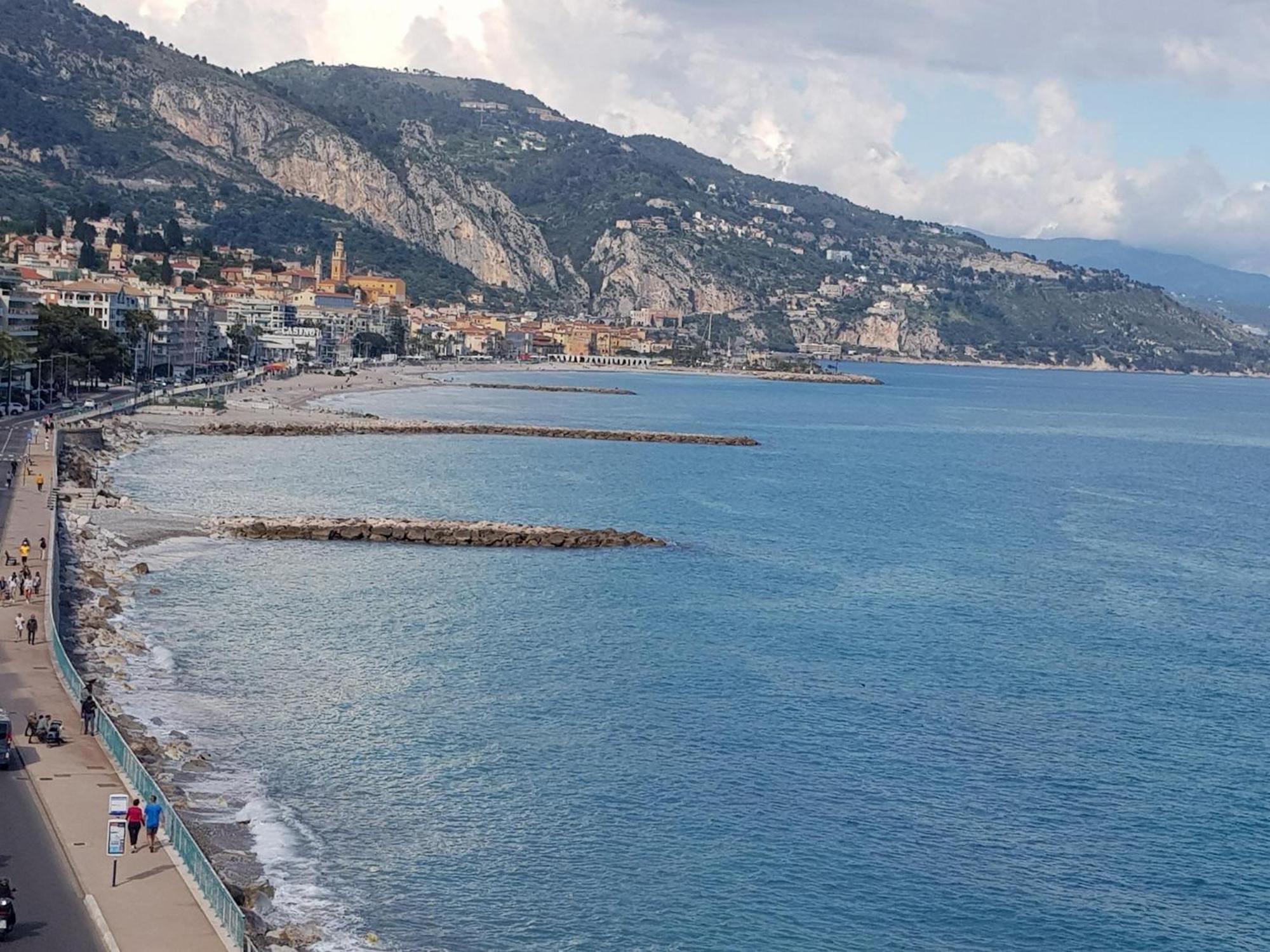 Menton Front Bord De Mer Cote D'Azur Florentina Sea View French Riviera Proche Monaco Montecarlo Superb Studio Exteriör bild